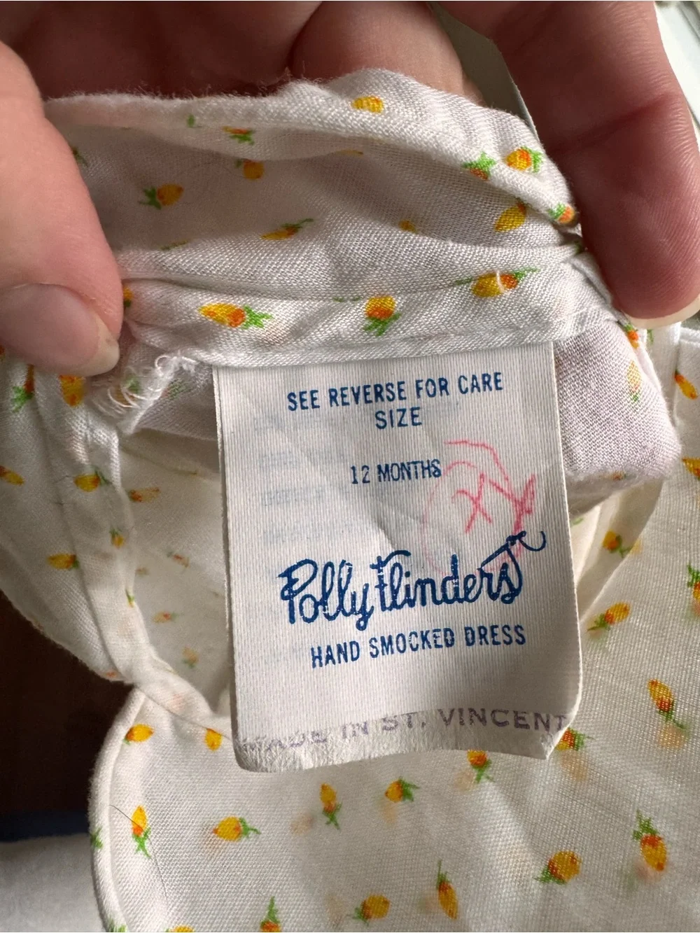 Vintage hand smocked baby dress